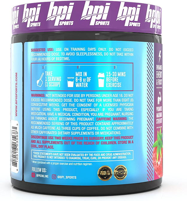 Передтренувальний комплекс Bpi Sports 1.M.R Powdeг 200g (Berry Swole) Луцьк - фото 3