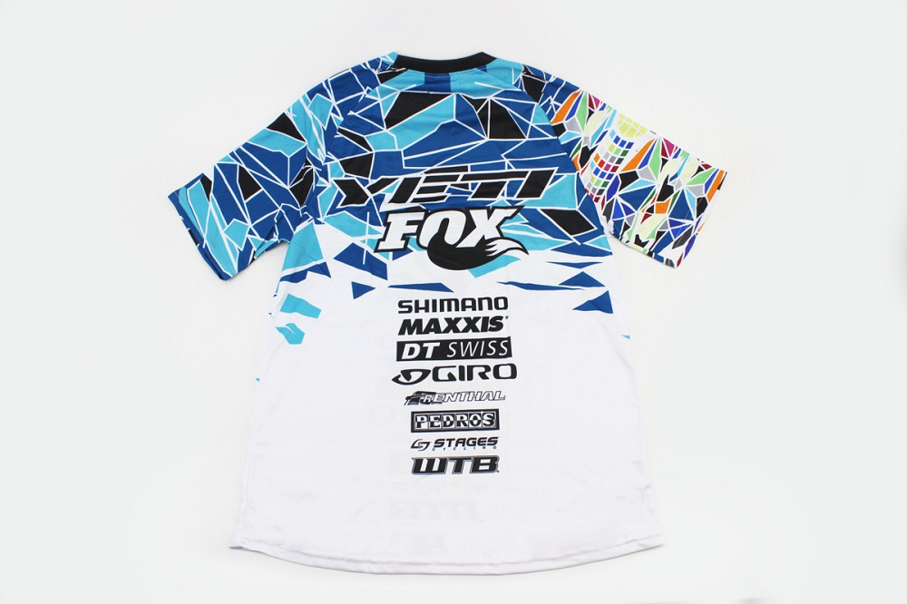 Футболка (Джерсі) чоловіча L-(Polyester 80% / Spandex 20%), короткі рукави, вільний крій, біло-синьо-чорна, НЕ оригінал Киев - изображение 2