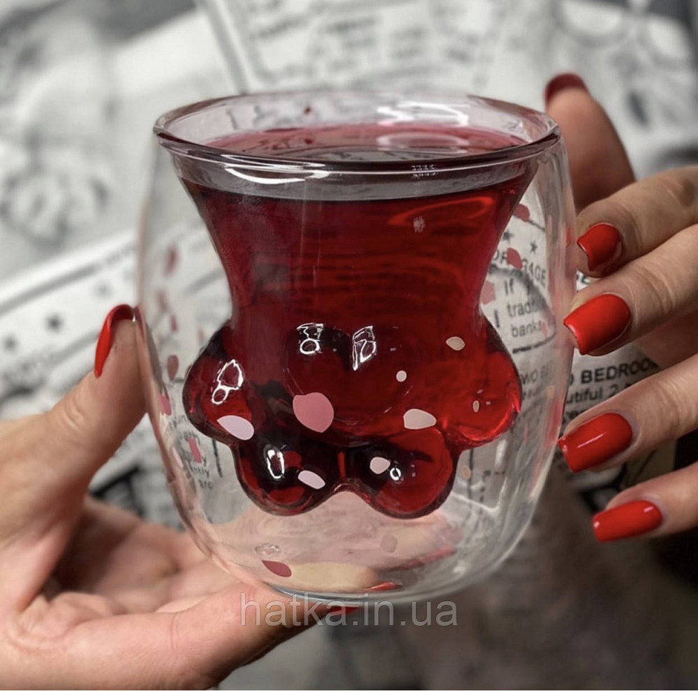 Піала з подвійним дном Olens "Рожева лампа" 250 мл прозора з малюнком Київ - фото 1