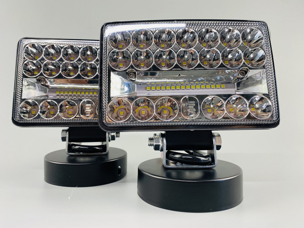 Фара LED квадратная 108W 6000K (36 диодов) (12.7см х 8.9см) (ближний + дальний)ОБЛЕГЧЕННЫЙ КОРПУС! Мукачево - изображение 10