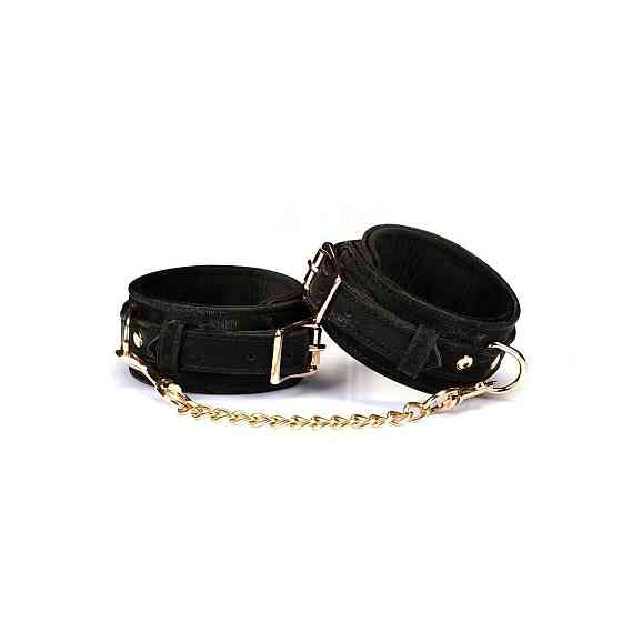 Поножі Liebe Seele Boudoir Amor Ankle Cuffs Black, знімний з’єднувальний ланцюжок Sex Aura Київ