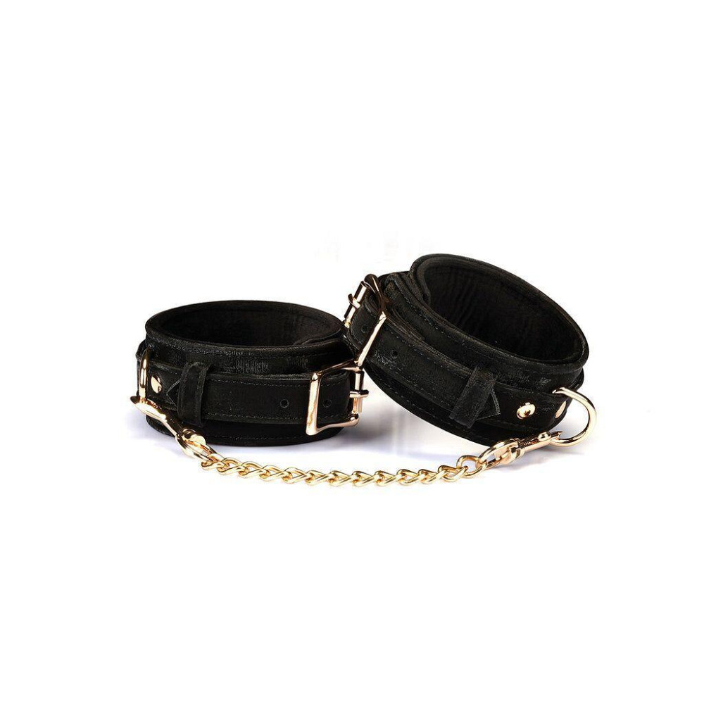 Поножі Liebe Seele Boudoir Amor Ankle Cuffs Black, знімний з’єднувальний ланцюжок Sex Aura Київ - фото 1