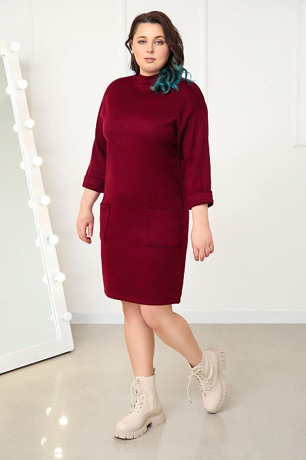 Тепла сукня з двосторонньої ангори "Debra" оптом | Батал Київ - фото 3