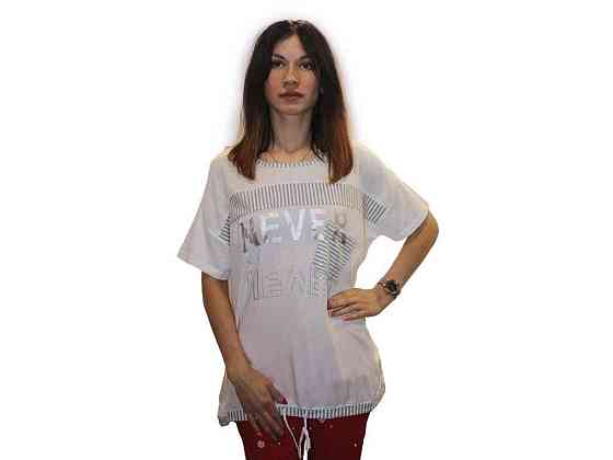 Блузка батал, натур. тканина арт. 8568, белая с сirым принтом, р.2XL ТМ Yasili Киев