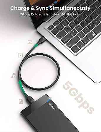 Кабель UGREEN US130 USB 3.0 A Male to Micro USB 3.0 Male Cable 2m (Black)(UGR-10843) UGR-10843 Одесса
