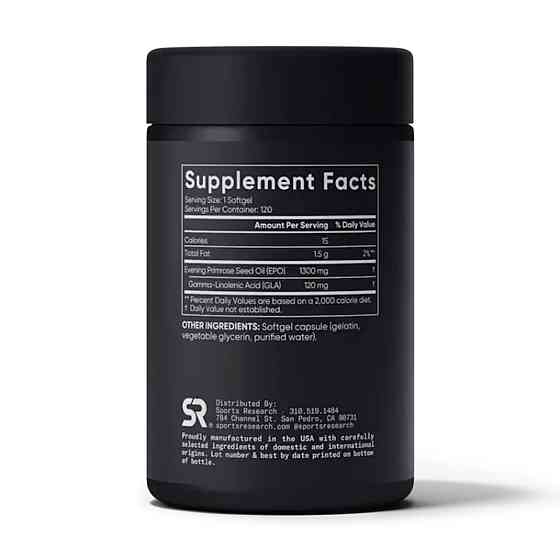 Примула вечерняя Sport Research Evening Primrose Oil 1300mg 120 гел капс Киев