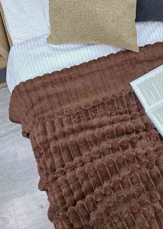 Плед-покривало смужка VIP Шарпей 200х230 см (+-10см) Коричневий (87-145) Київ