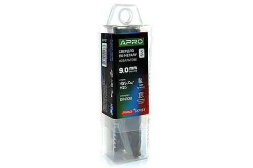 Сверло по металлу кобальтовое HSS-Co/M35 Ø9.0мм (тубус, кратно 5шт) PRO APRO Ровно