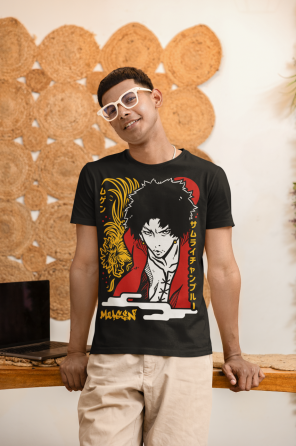 Футболка аниме Самураи Кхамплоо Муген Фуу оверсайз (S/M/L) Черний AnimeJ0724 Днепр