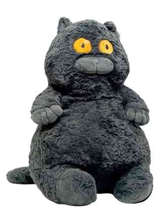 М'яка іграшка "Товстий кіт" K15215, 60 см Чорний Вінниця