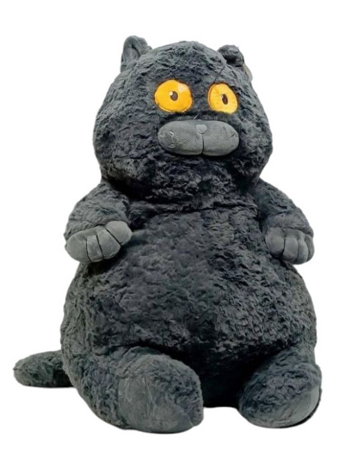 М'яка іграшка "Товстий кіт" K15215, 60 см Чорний Вінниця - фото 1