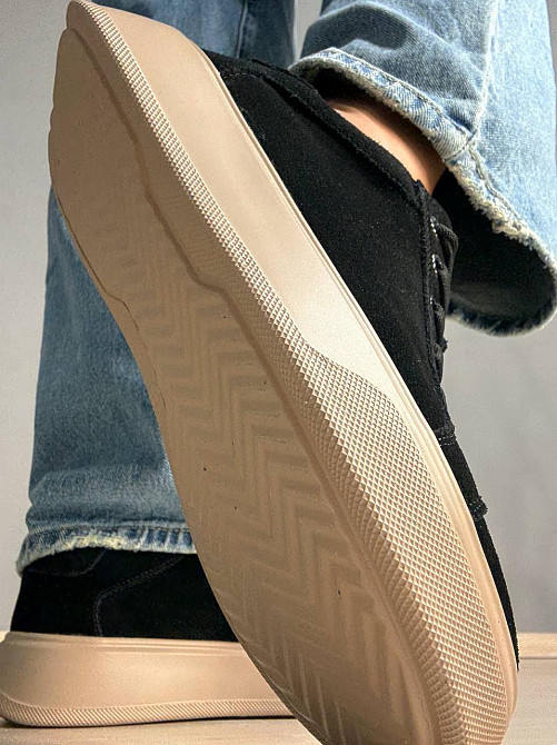 Кеды женские Hengji 85-9 натуральный замш на платформе черные, 36, 23,5 см Одесса - изображение 8