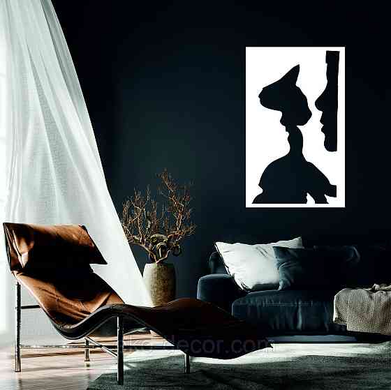Декоративное настенное Панно «Силуэт», Декор на стену 50*30 см, Белый Киев