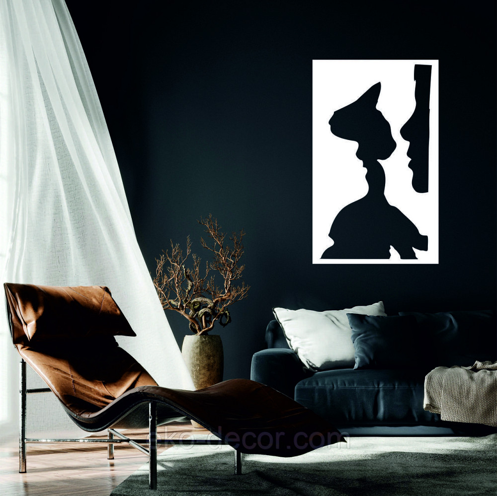 Декоративное настенное Панно «Силуэт», Декор на стену 50*30 см, Белый Киев - изображение 1