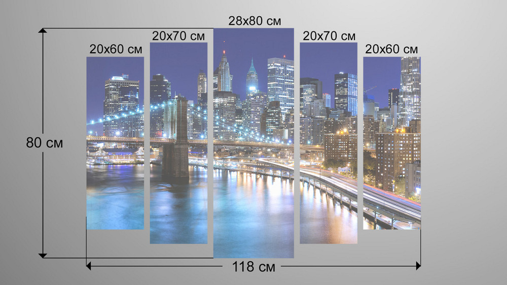 Модульна картина Місто Вогні Art-195_5 Київ - фото 3