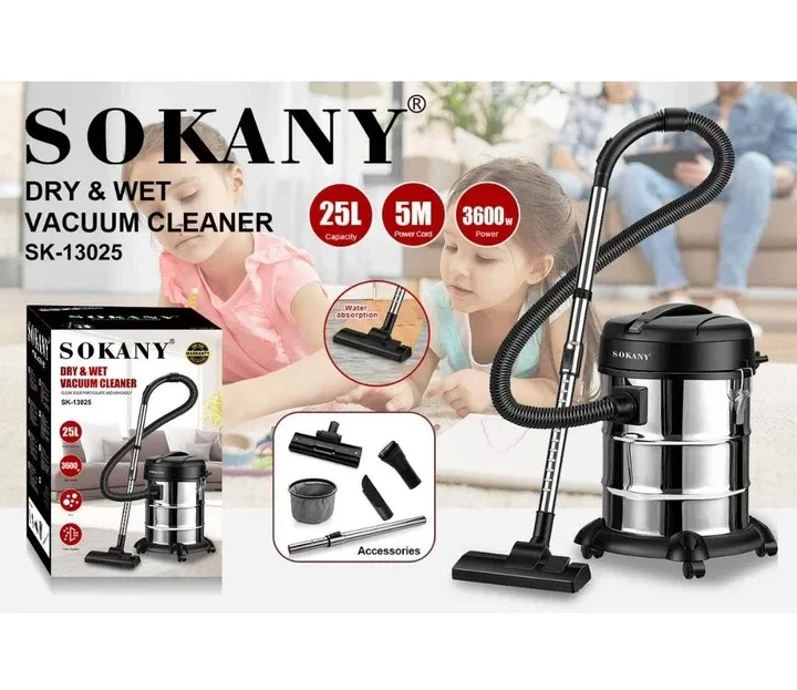 Професійний пилосос SK-13025 3600Вт, контейнер 25л, автонамотка шнура, 5м кабель, потужний для збирання Одеса - фото 1