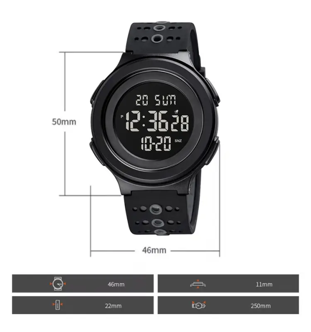 Мужские наручные часы Skmei 1733 (Черные с черным) Винница - изображение 9