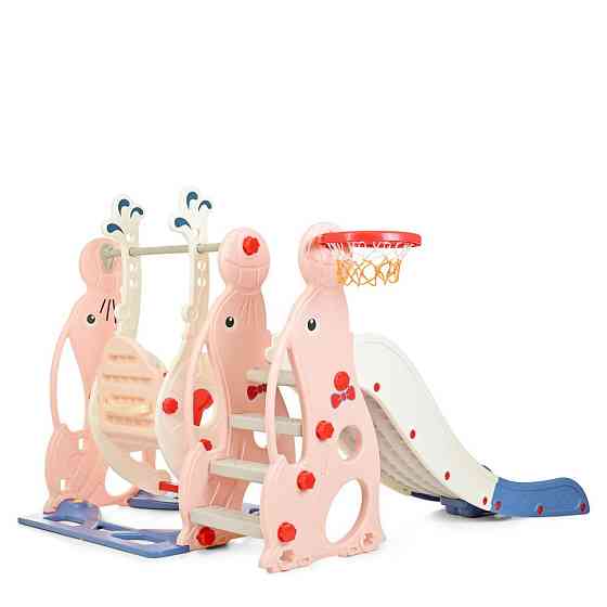 Дитяча гірка-гойдалка WM19020-8 кільце баскетбольне Вінниця