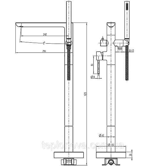Смеситель для ванны TOPAZ LOFT TLF 32113-H39-C Черновцы