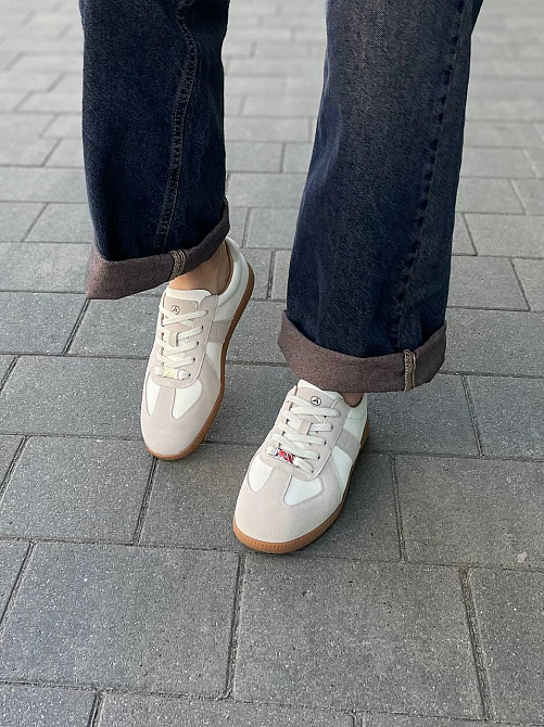 ALLSY Кроссовки женские ALLSY белые кожа+замша весна-осень размер 36-42 (R2560-1) Київ - фото 2