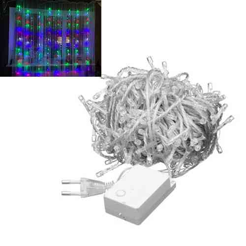 Гирлянда светодиодная новогодняя цветная Водопад 200 LED 2 x 2м Винница