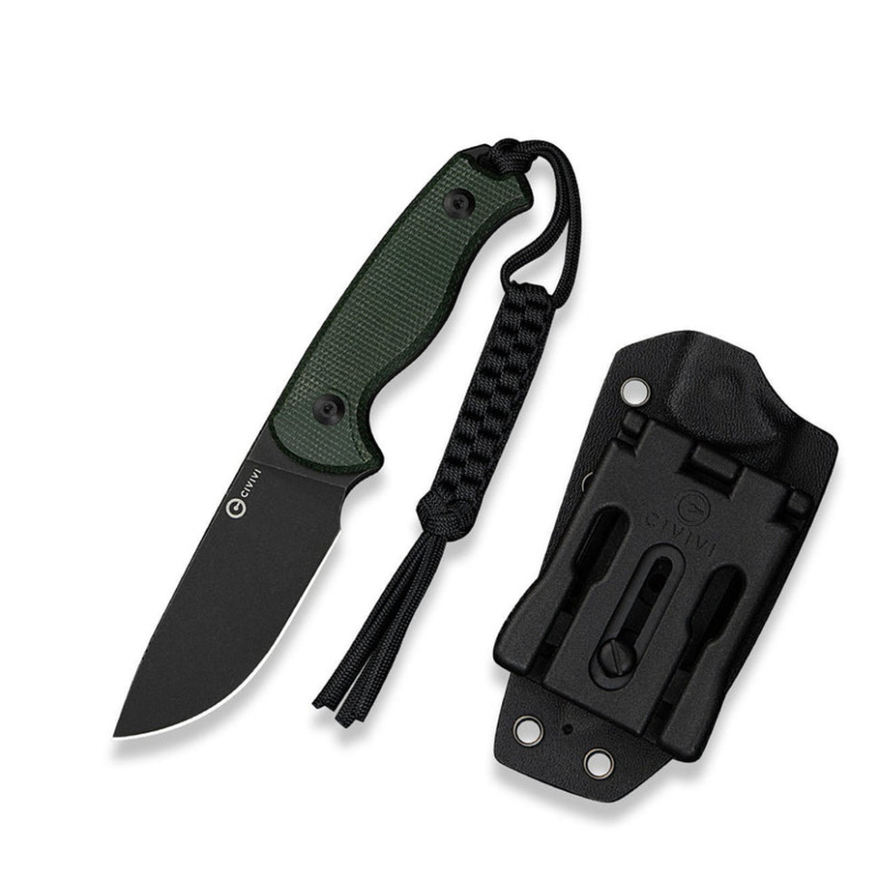 Ніж фіксований тактичний Civivi Timberbark, (8.1 см) 14C28N / Micarta темно-зелений Київ - фото 1