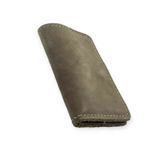 Обкладинка для водійських документів-карт "книжка" 2 відділення коричнева шкіряна на кнопці Мукачево