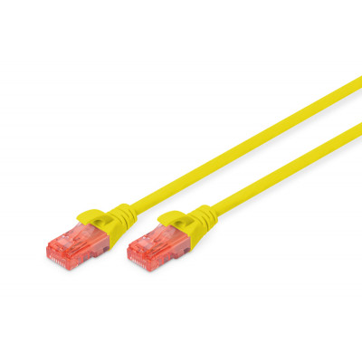 Патч-корд 0.5м, CAT 6 UTP, AWG 26/7, Cu, LSZH, yellow Digitus (DK-1617-005/Y) Винница - изображение 1
