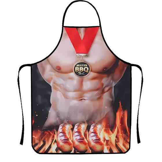 Прикольний фартух для чоловіків Mister BBQ 80 на 60 см різнобарвний Київ