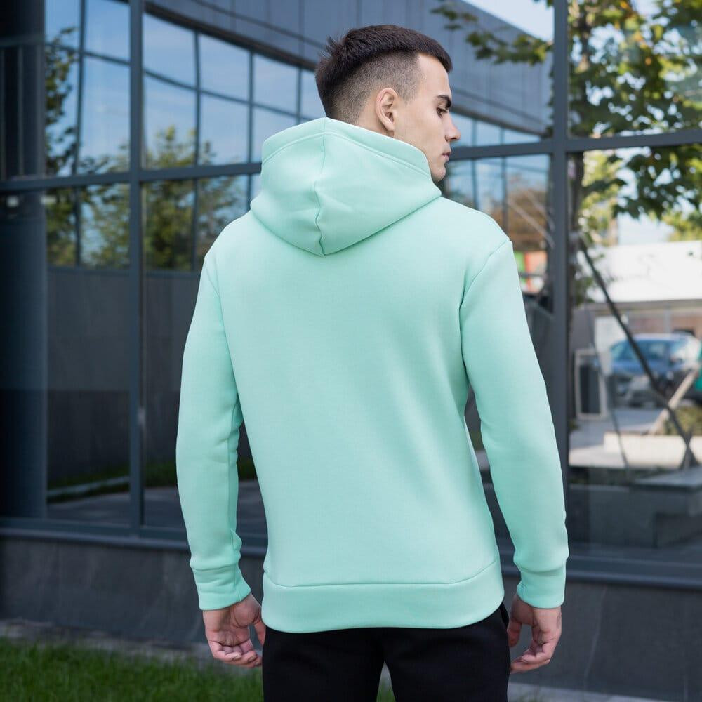 Тепле чоловіче худі на флісі з капюшоном ментолове Pobedov 007 ЗИМА Київ - фото 7