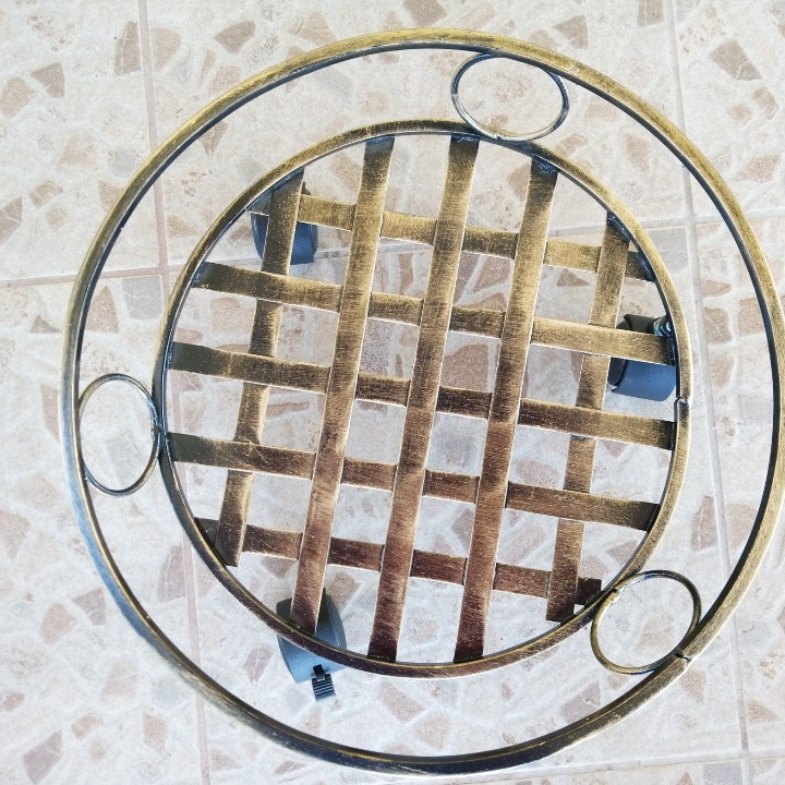 Подставка кованая для цветов на колесах на 1 вазон средняя, стойка под цветы, вазон Киев - изображение 2