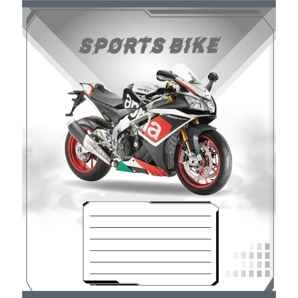 Зошит учнівський "Спортбайк" 012-500196K-1 в клітинку, 12 аркушів Вінниця - фото 1