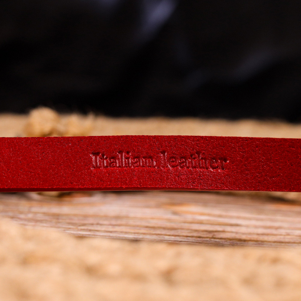 Яркий женский ремень из натуральной кожи Красный (GRANDE PELLE) Киев - изображение 3