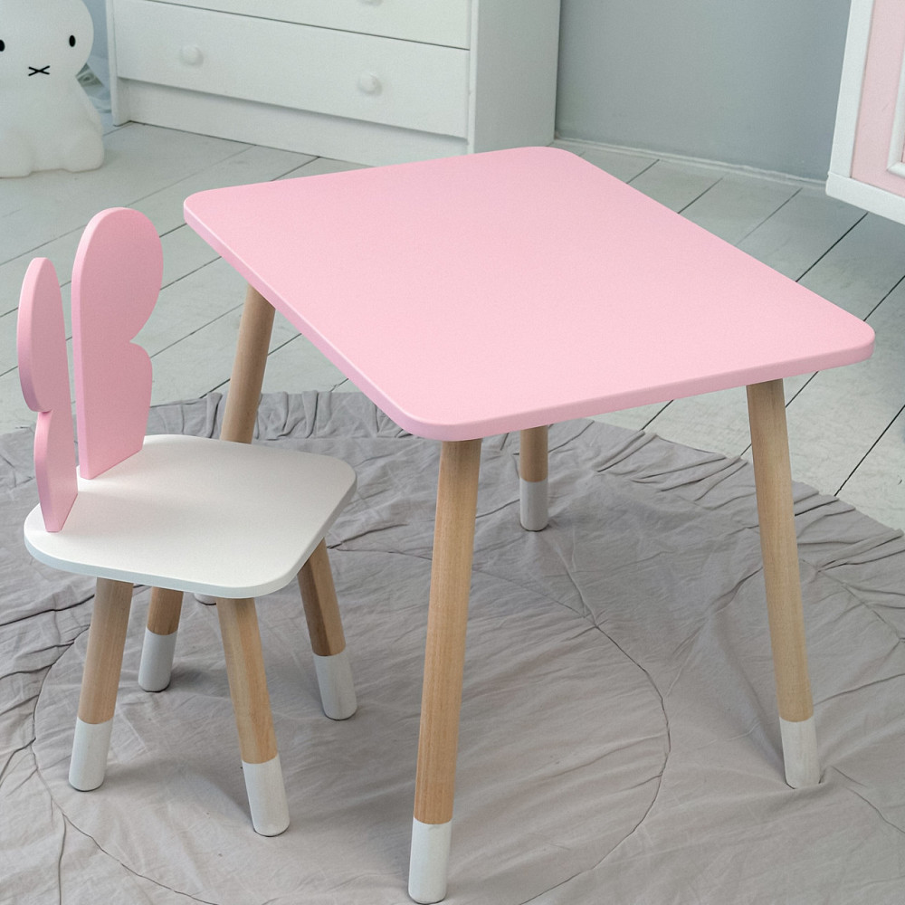 Рожевий стіл і стілець для дівчинки "Метелик" Київ - фото 7