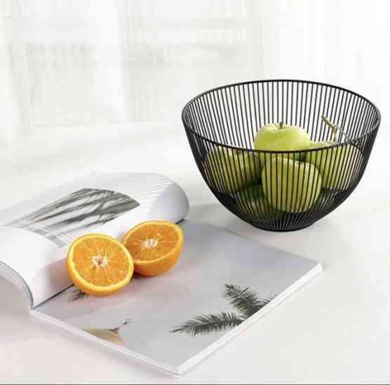 Корзина настільна миска для фруктів металева чорна Вінниця