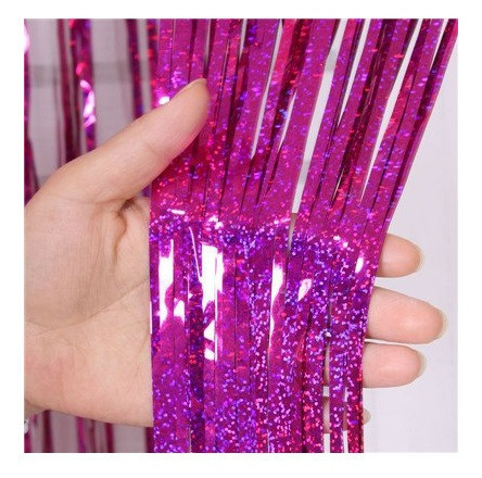 Дощик для фотозони з голограмою прикраса 245 см на 92 см малиновий Київ - фото 2