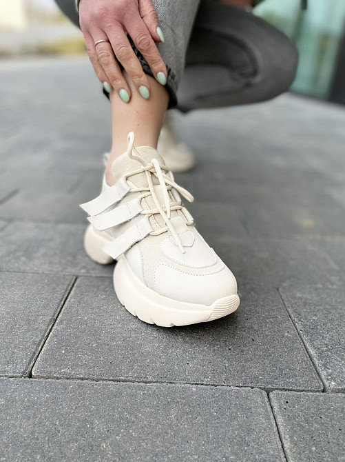 M.KRAFT Кросівки жіночі M.KRAFT 21042 бежеві (весна-осінь, шкіра+замша натуральна) (5012) Коломия - фото 9