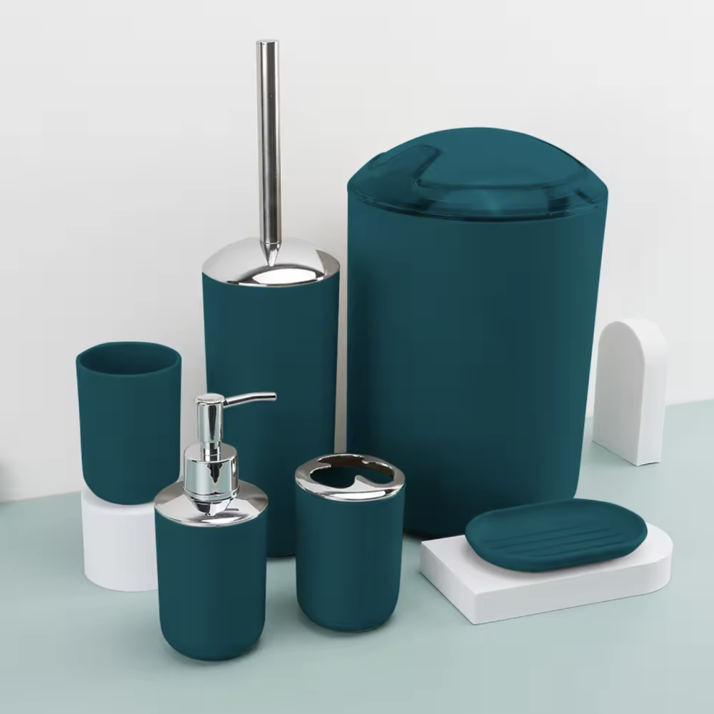 Набор аксессуаров Bathlux для ванной люкс качества, 6 предметов Темно Бирюзовый Каменец-Подольский - изображение 2