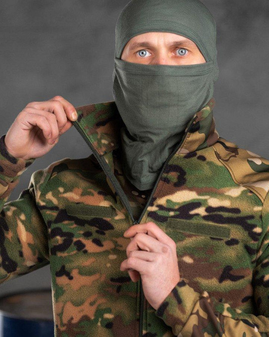 Тактична флісування мультикам чоловіча на змійці з карманами Одеса - фото 19