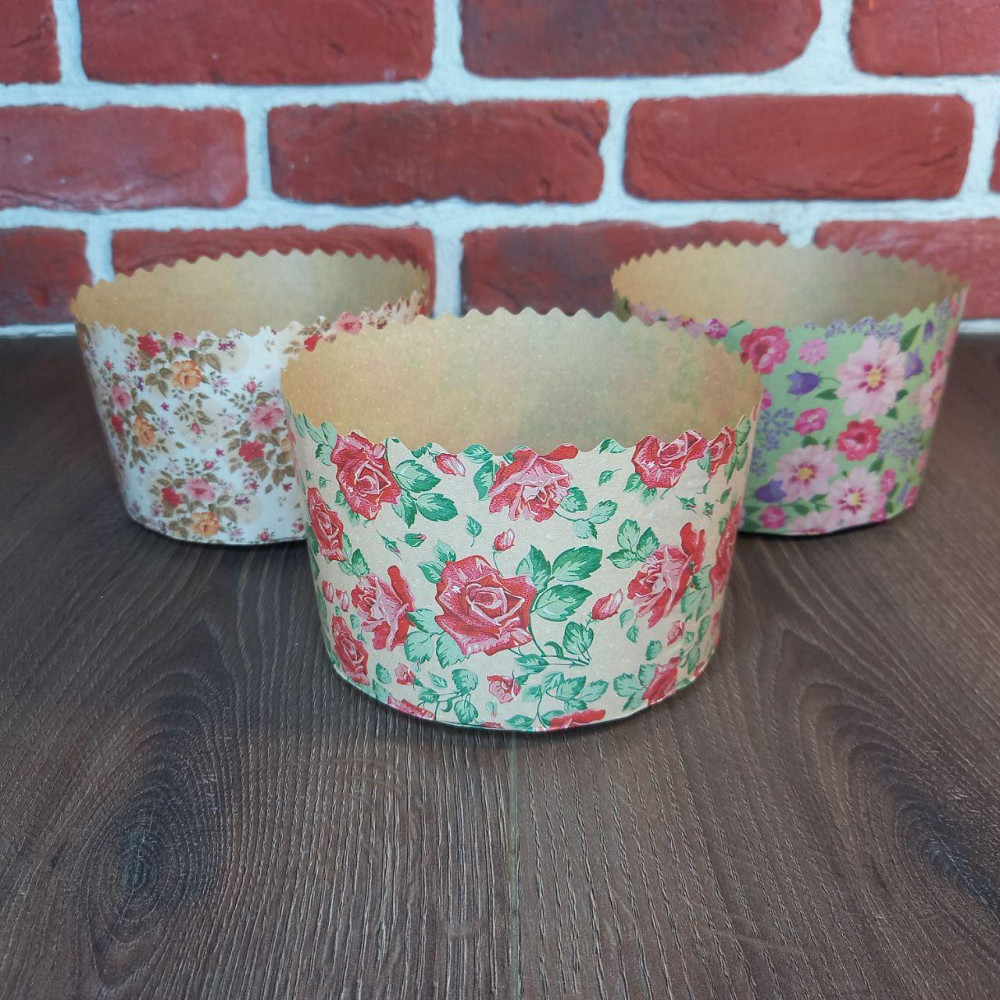 Форма для пасок 500 г d130 h85 «Квіти» — паперові форми для випікання, 50 шт Харків - фото 10