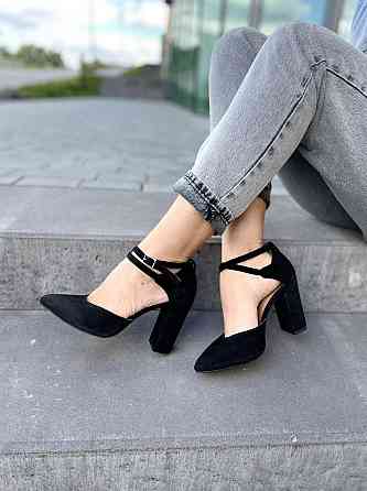 SANTINI Босоніжки жіночі чорні замшеві SANTINI 953589-21 літо, натуральна замша на підборах / С Коломыя