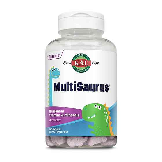 Мультивітаміни для дітей KAL MultiSaurus - 90 сhewable Berry Grape Orange Київ