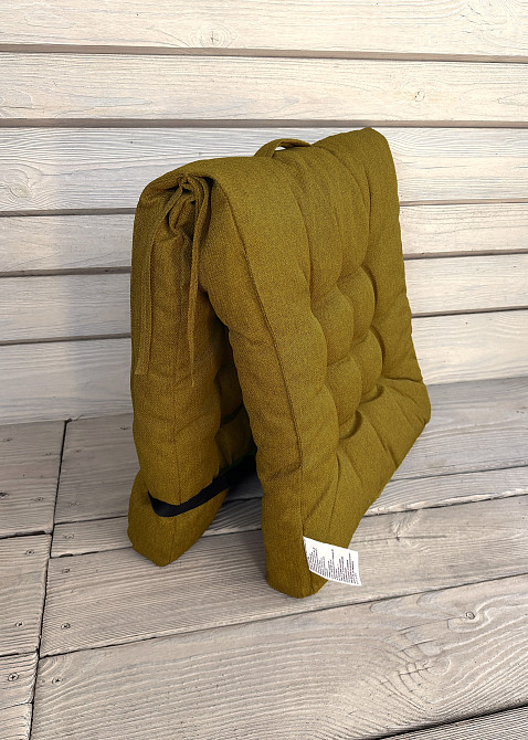 Подушка для стільців (50x120х8 см) подвійна Decorator Мальмо колір мустард 84-126 Київ - фото 4