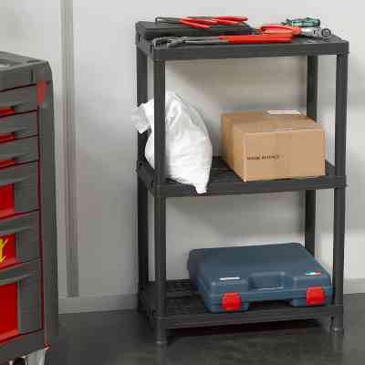 Стелаж Plastmeccanica Universal Vent пластиковий 3 полиці 60х30х95 см чорний (5684) Вінниця