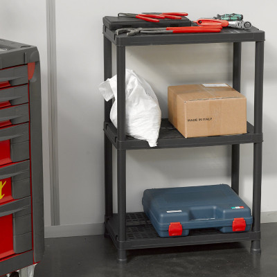 Стелаж Plastmeccanica Universal Vent пластиковий 3 полиці 60х30х95 см чорний (5684) Вінниця - фото 2