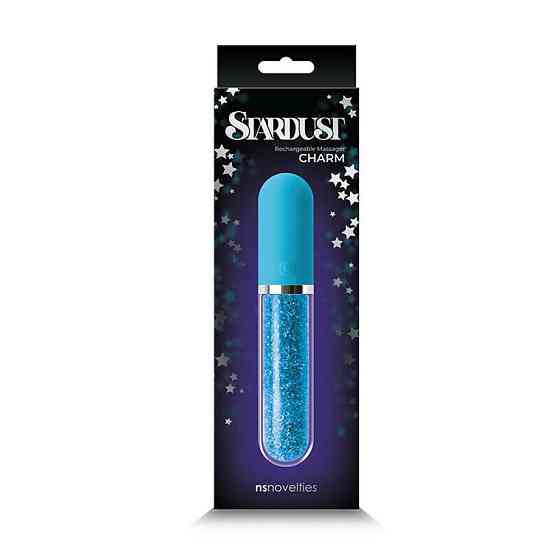 Стеклянный вибратор с кристаллами NS Novelties Stardust Charm голубой Sex Aura Киев