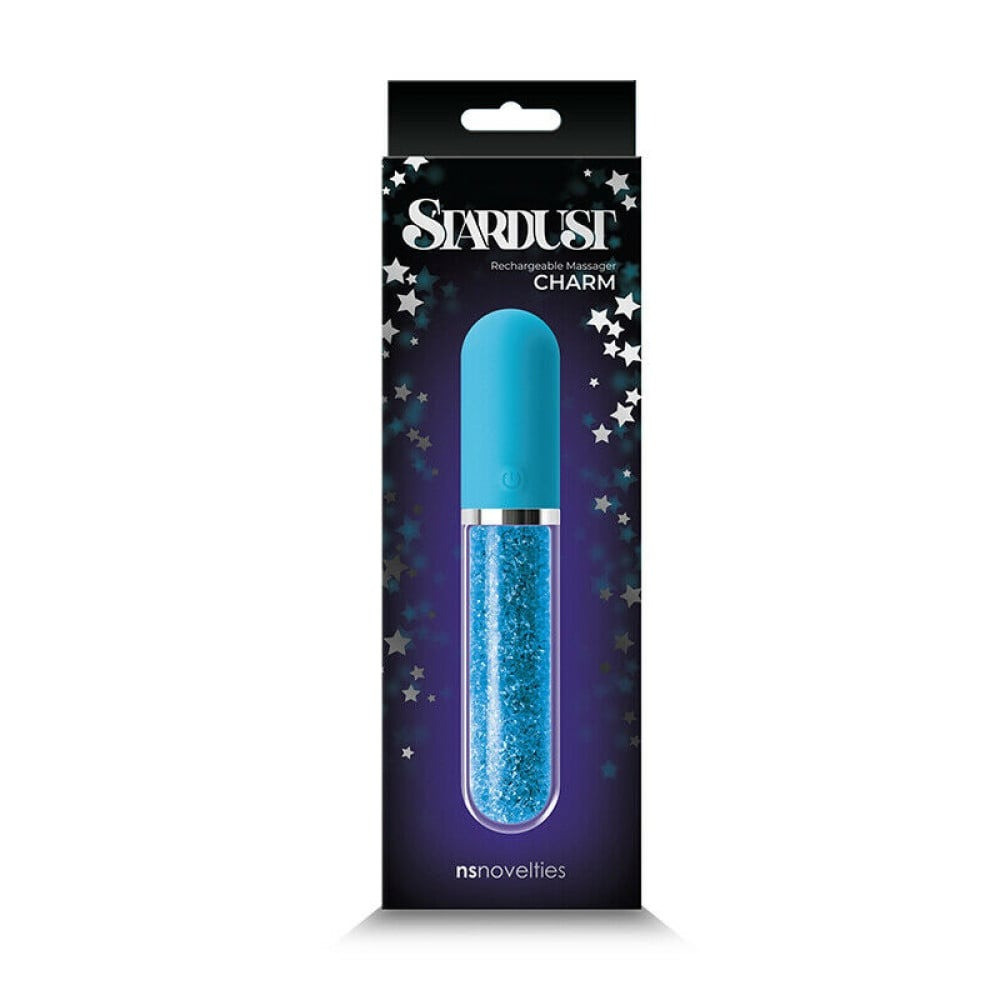 Стеклянный вибратор с кристаллами NS Novelties Stardust Charm голубой Sex Aura Киев - изображение 2