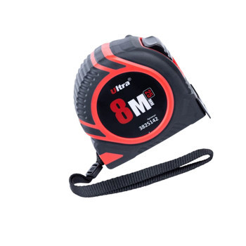 Рулетка 8м x 25мм магнит, обрезиненная, стопор полотна Ultra Мукачево - изображение 2