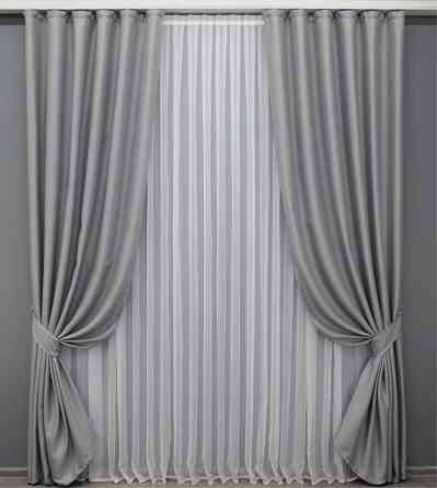 Шторна тканина льон-блекаут висота 2,8м колір сірий 1397ш Київ