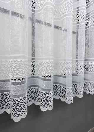 Короткий тюль жакард, висотою 1,5м, колір білий 1952т Київ